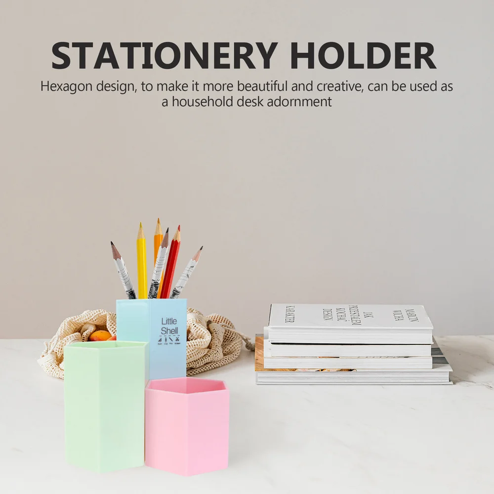 

1Pc Decorative Pen Holder Office Pen Container Desktop Organizer Storage Box