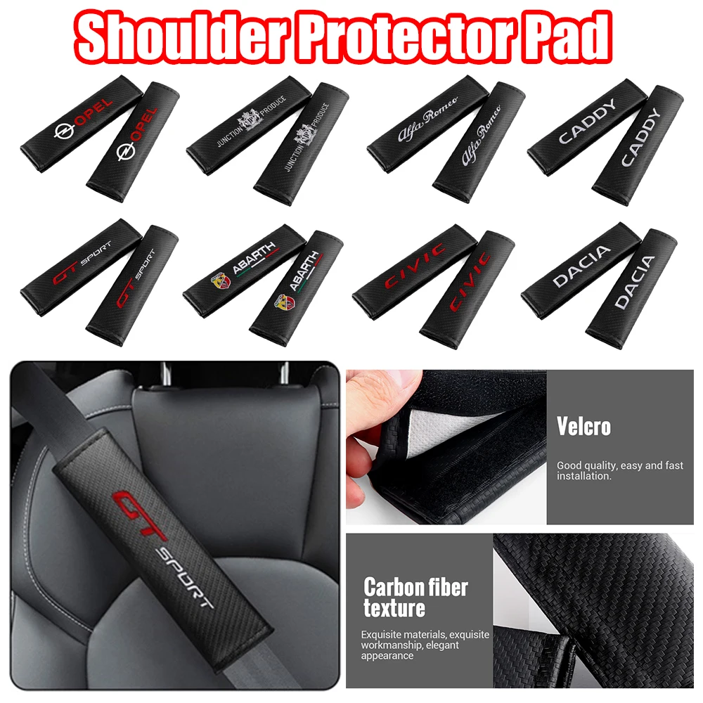 Чехлы для автомобильных ремней безопасности вышивка с автозначком Kia Ceed Rio Sportage R