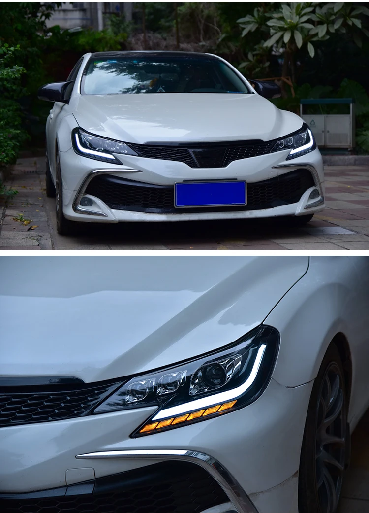 2014 ~ 2017y автомобиля bupmer головной светильник для Toyota Reiz Mark X автомобильные