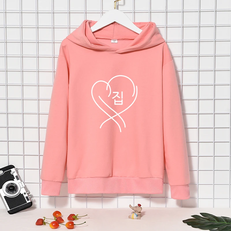 

Children Spring Autumn Map Print Hoodie Casual Korean Harajuku Kawaii Heart Print Sweatshirt Boys And Girls Long Sleeve Pullover