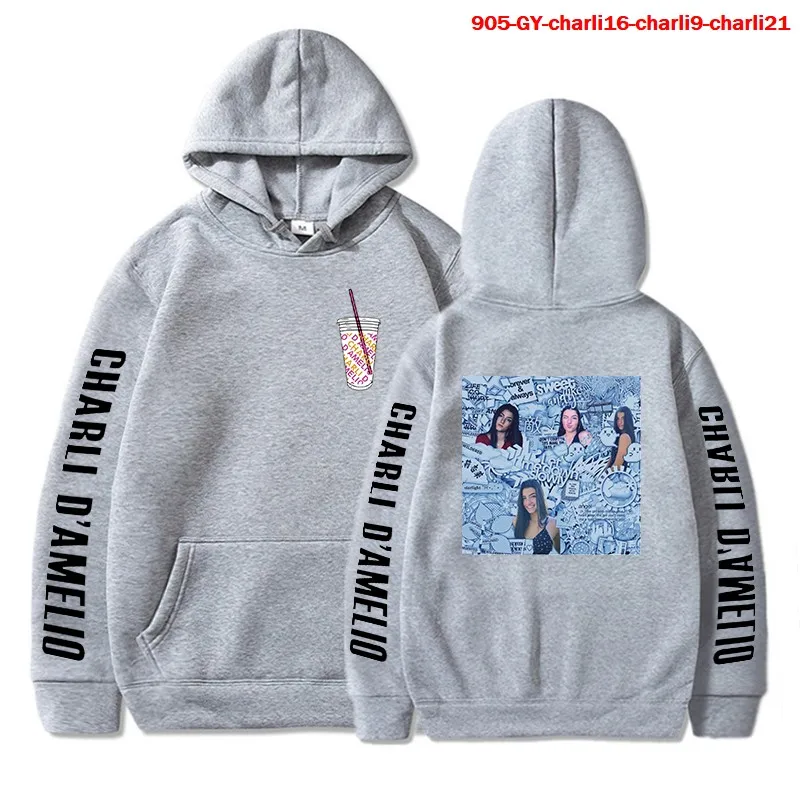 

Charli D'amelio Printed Sweatshirt Hoodie Women Girls Fashion Casual Pullover Hoodies Autumn Winter Men Charli Damelio Coat