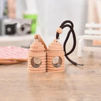 lovely creative car air freshener perfume empty wood glass bottle hanging decoration ornaments