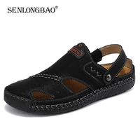 2021 new summer men sandals breathable beach sandals men casual shoes high quality leather mens flip flop mens shoes size 48