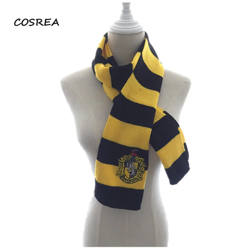 Hufflepuff Ravenclaw шарф шапка шарф галстук Гриффиндор Слизерин Косплей Hufflepuff Гермиона Грейнджер костюмы зимний шейный платок для мужчин и женщин - Цвет: Hufflepuff