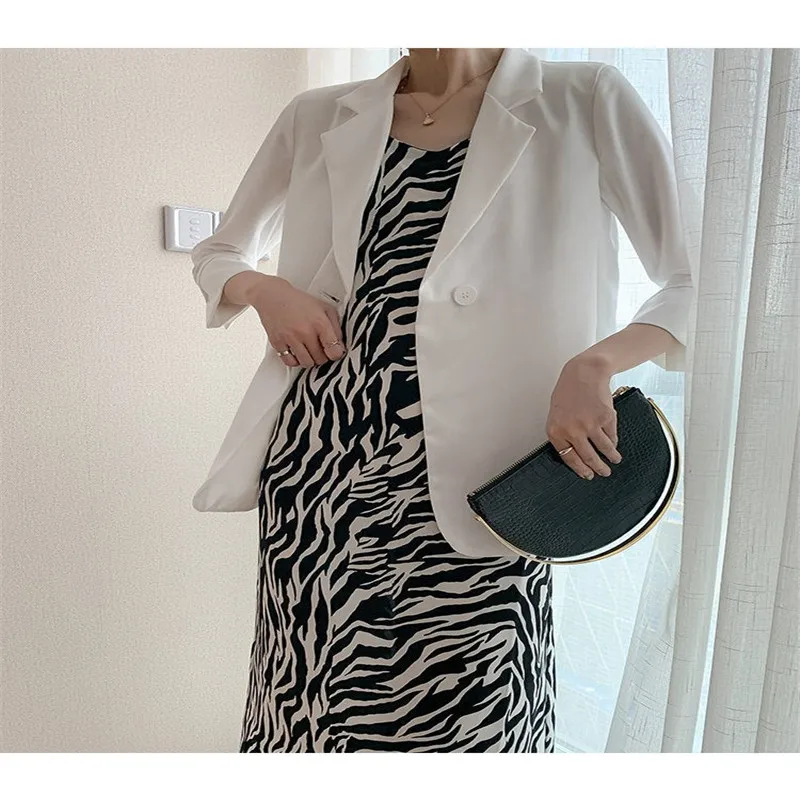 

Chic Chiffon Sling Long Dress Women 2021 New French Elegant Thin Slim Striped Casual Loose Dresses Feminina LR1248