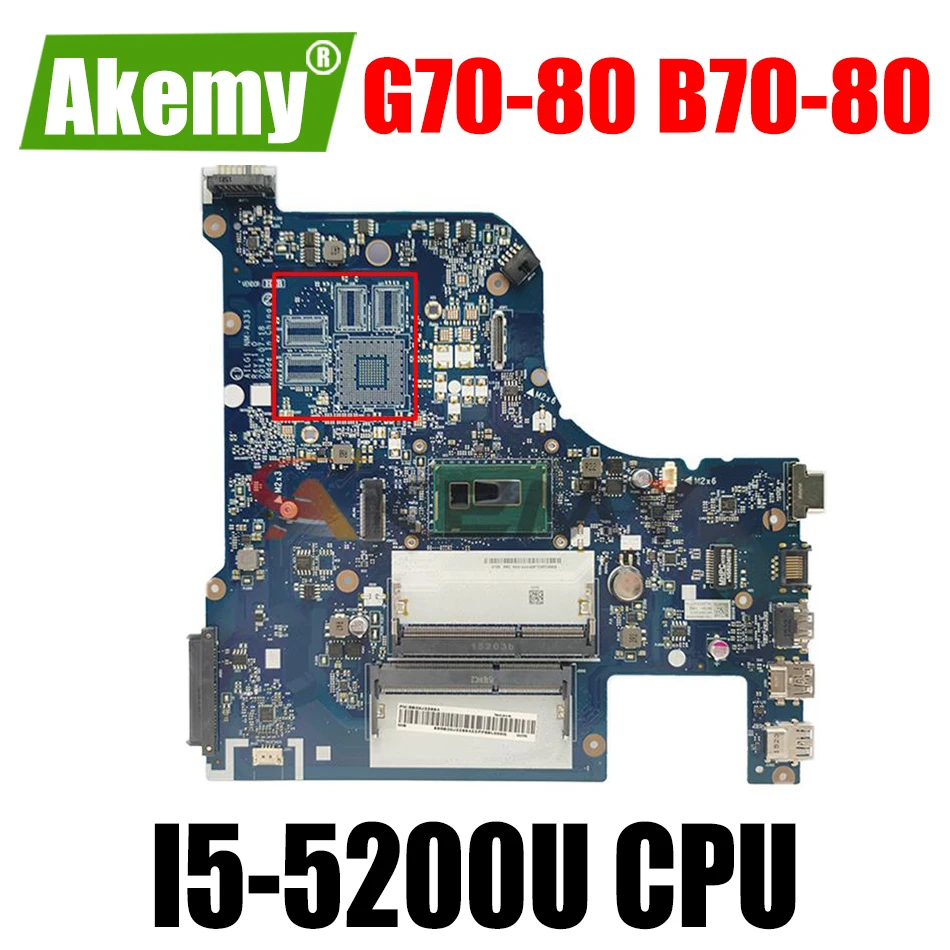 

Для Lenovo G70-80 B70-80 Z70-80 Z70-70 NM-A331 I5-5200U системная плата с CPU 100% протестирована