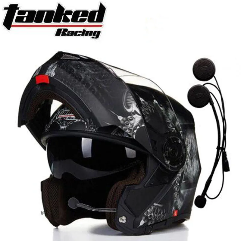 Double Lens Tanked Racing Full Cover Flip Up Motorcycle Helmet T270 with Bluetooth-compatible Men Motorbike Moto Casque | Автомобили и