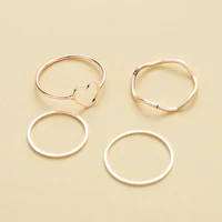 hip hoop rock metal heart circular punk rings set opening index finger accessories buckle joint tail ring for women jewelry