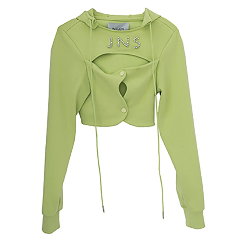 

Hollow Loose Fit Out Letter Sweatshirt New Round Neck Long Sleeve Women Big Size Fashion Tide Spring Autumn 2021 1DD2177