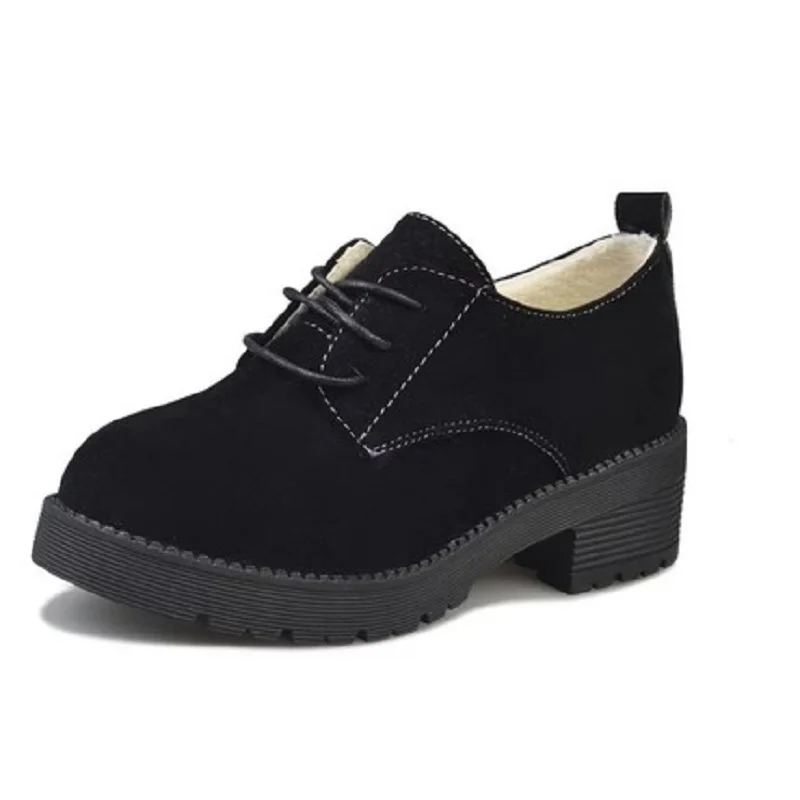 

Retro Style Fashion Casual Ladies Casual Shoes Spring And Autumn College Style Lace Up New All-Match Mid-Heel Shoes.