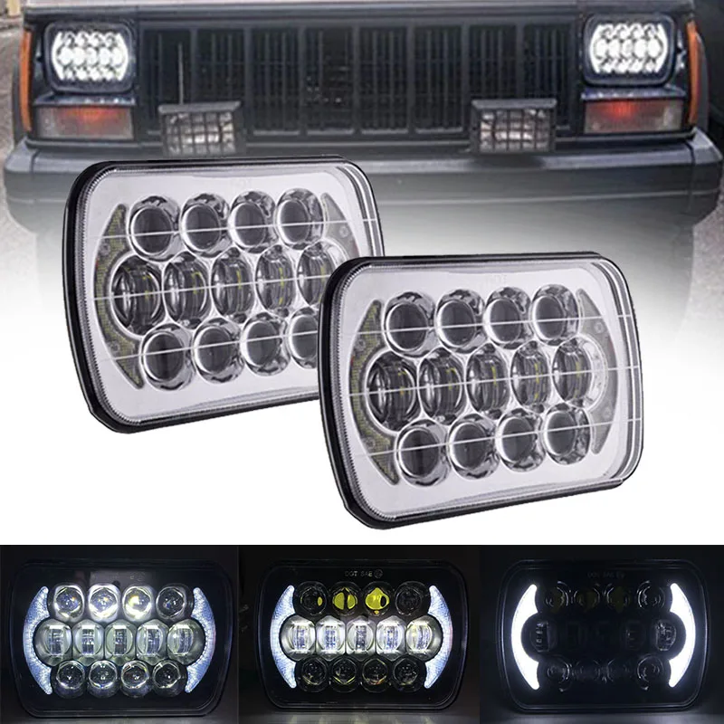 5 &quotх 7&quot светодиодные фары DRL &quotx 6x7 дюймов прямоугольный светодиодный для J eep W
