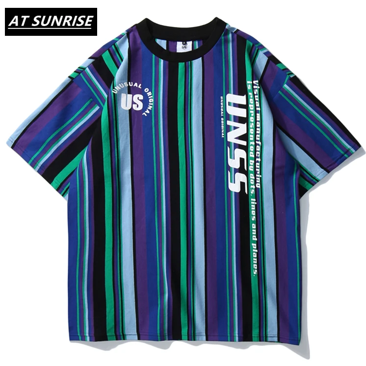 2020 Мужская футболка в стиле хип хоп ретро Вертикальную Полоску уличная Футболка