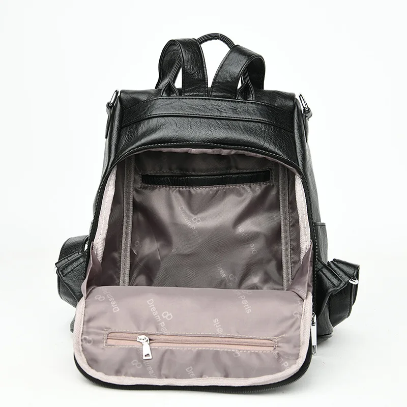 

Free shipping sheepskin stitching one-shoulder handbags new fashion trend one-shoulder multifunctional anti-theft bag backpack