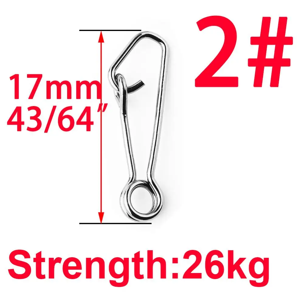 Size2 100pcs 100 шт. рыболовный баррель из нержавеющей стали, вертлюги, защелки, леска, соединитель, морской океан, инструменты для прокатки карпа, рыболовные снасти, коробка, замок с крюком - Цвет: Size2 100pcs