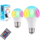 Умная лампа E27 110 В 220 В, светодиодсветильник RGB-лампа с регулируемой яркостью, 3 Вт, 5 Вт, светодиодная RGB-лампа, цветная меняющаяся лампа, лампа для декора дома Вечерние