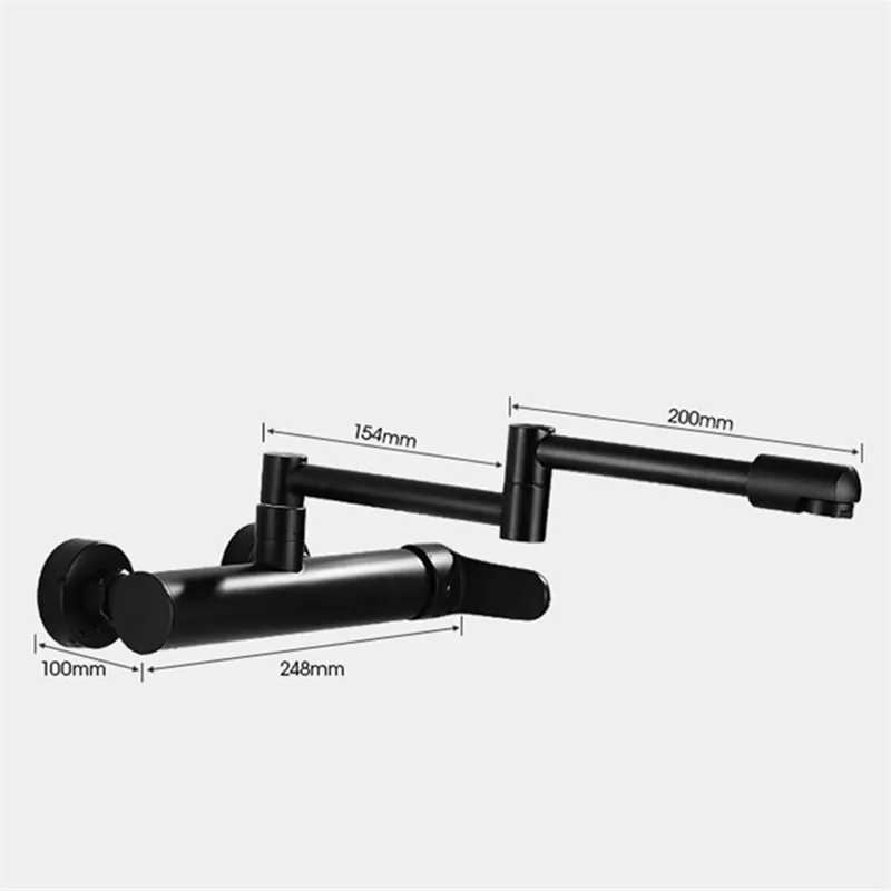 

Kitchen Faucet Black/Chrome Brass Dual Hole 360 Rotate Bathroom Fold-able Faucet Cold Hot Mixer Taps torneiras de cozinha