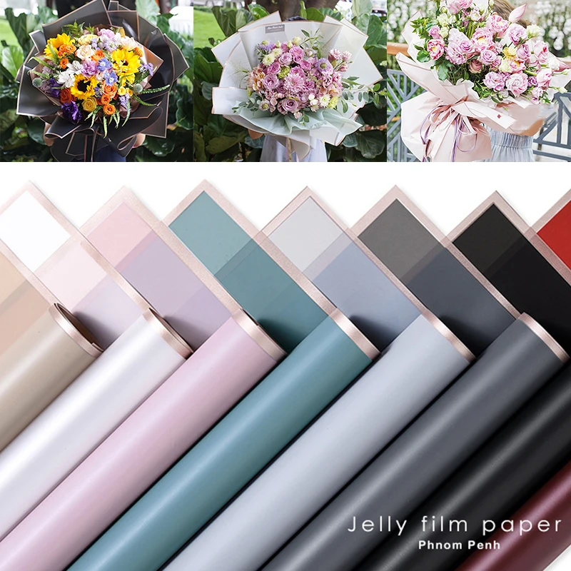 

20pcs Jelly Film Flower Wrapping Paper Material Waterproof High-grade Wrapped Paper Bouquets Florist Packing Papers