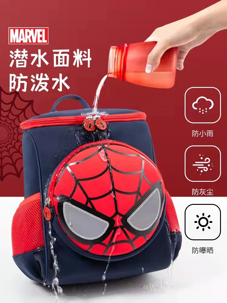 Disney Spider Kindergarten Backpack For Boys Spider Man Student Shoulder Orthopedic School Bag Large Capacity Kids Gifts Mochila