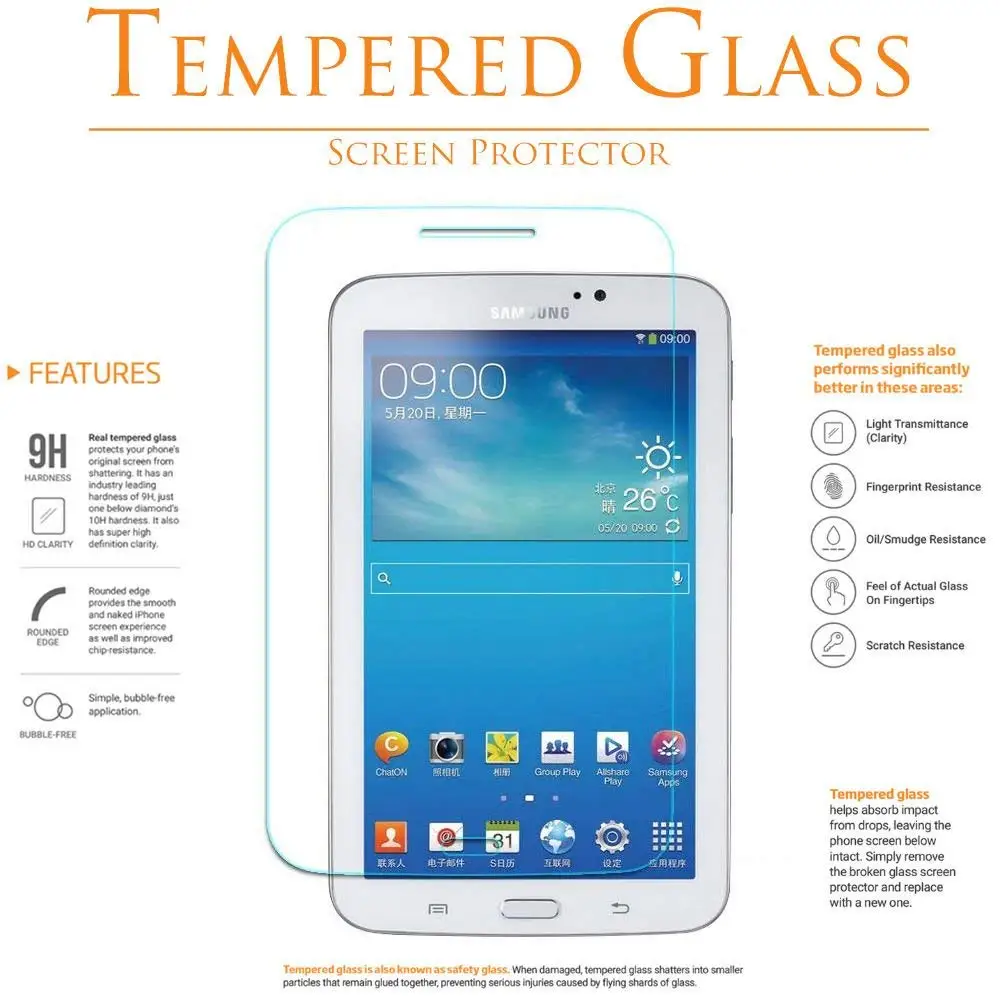 Закаленное стекло для экрана Tab 3 7 0 &quot9 H Samsung Galaxy дюймов SM T210 T211 GT P3200 P3210|Защитные
