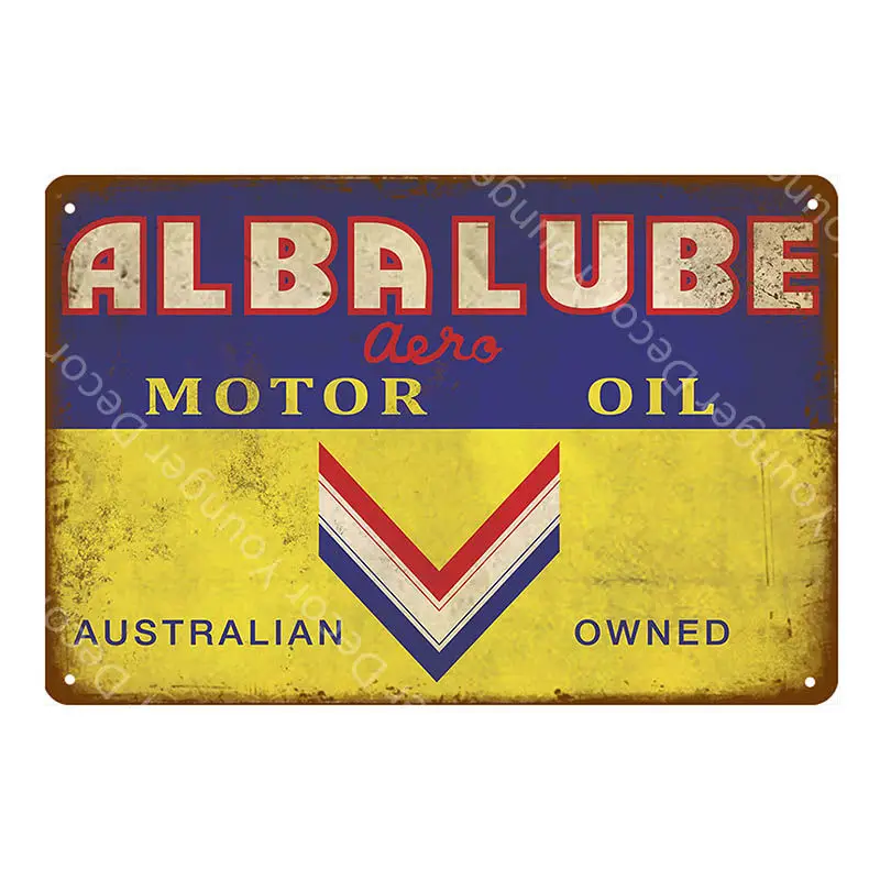 YD6640AI Vintage Alba Lube Motor Oil Metal Signs Power Lube Gasoline Garage Decor Ampol NGK Spark Plugs Art Poster Wall Plaque YI-142 - Цвет: YD6640AI