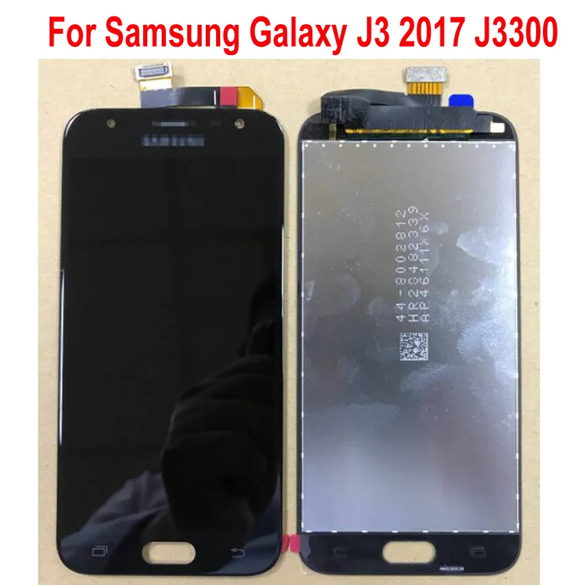 

ЖК-дисплей с сенсорной панелью и дигитайзером в сборе, оригинальный, хорошо работающий, стеклянный сенсор для Samsung Galaxy J3 2017, J3300, без рамки