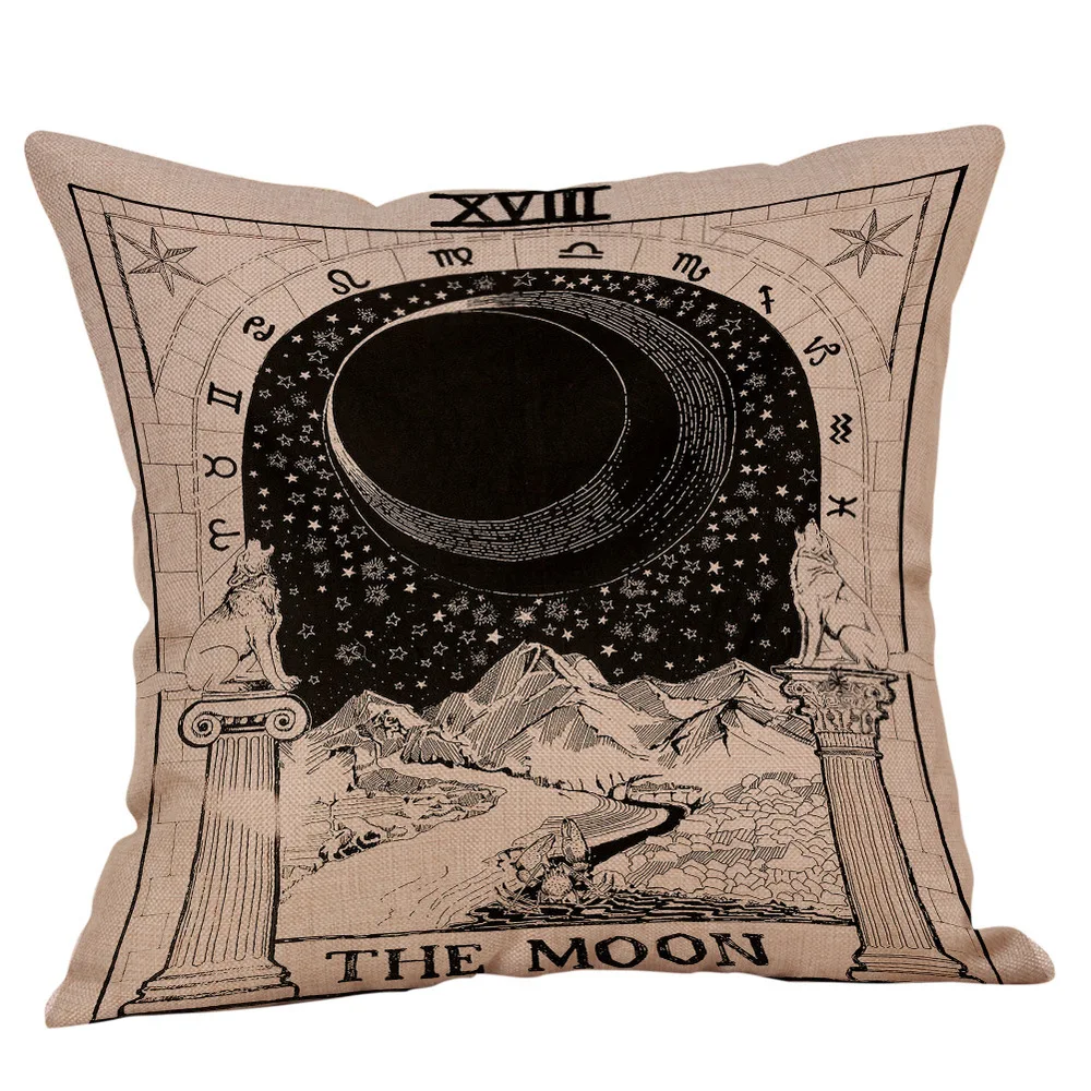 Декоративный чехол для диванной подушки из 100% льна в стиле хиппи|Наволочки| |