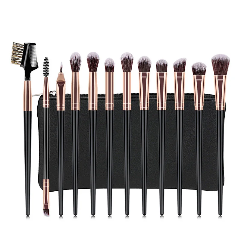 12 шт. макияж для глаз набор мягкая кожаная сумка Профессиональный