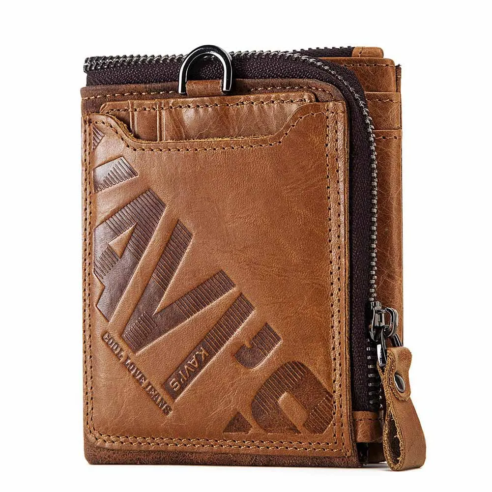 

2021 NEW Men Coin Purse Male Portomonee PORTFOLIO Card Holder Small Vintage Money Perse 100% Genuine Leather Crazy Horse Wallet