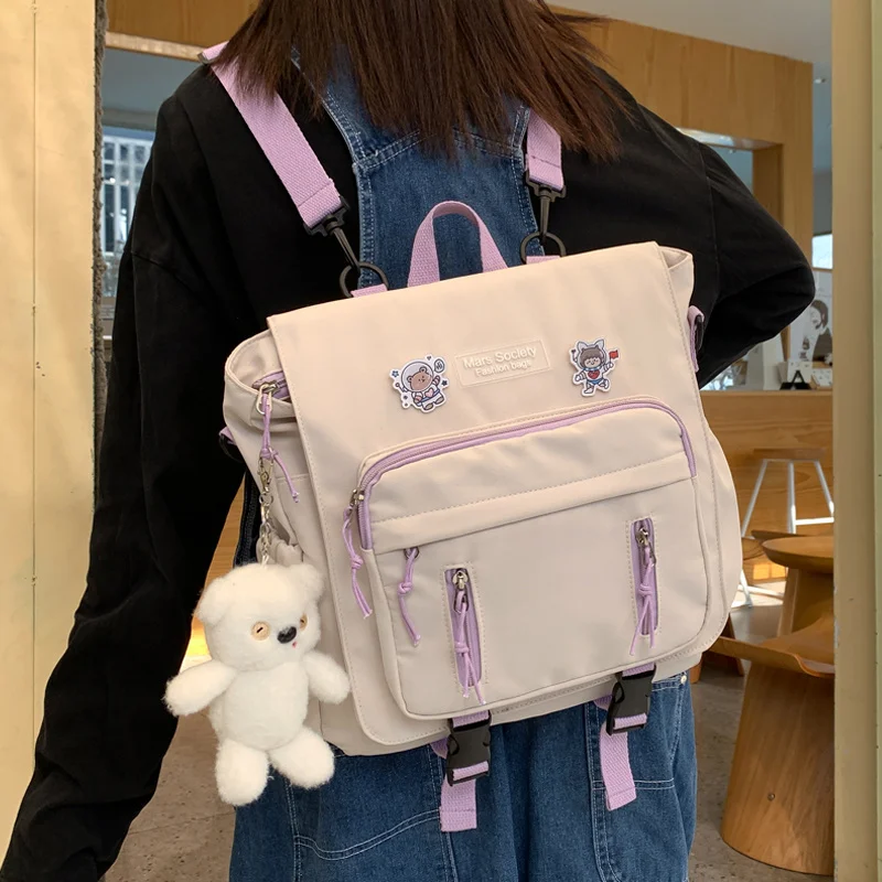

Waterproof Multifunctional Backpack Women Portable Travel Shoulder Bags Teenage Girl Buckle Cute Backpack Female Small Schoolbag