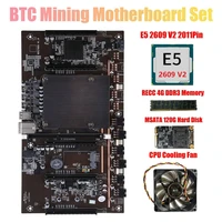 x79 h61 btc mining motherboard 5x pci e support 3060 3070 3080 gpu with e5 2609 v2 cpu recc 4gb ddr3 memory 120g ssdfan