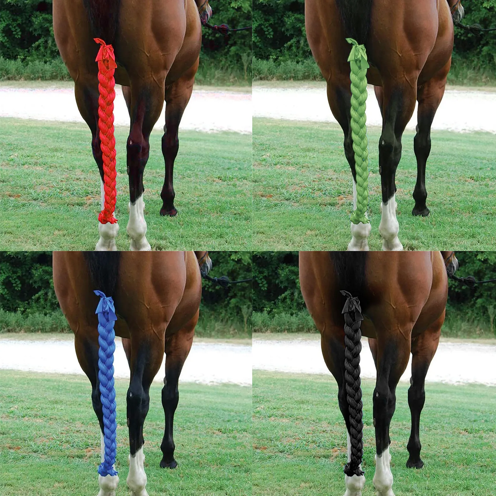 

110cm Horse Tail Polyester Protective Equestrian Supplies For Outdoor Horsetail Braid Anti Mosquito Anti Fly Horsetail Bag