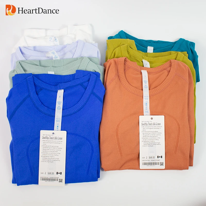 Спортивные быстросохнущие рубашки Lulu для йоги фитнеса бега дышащий Топ