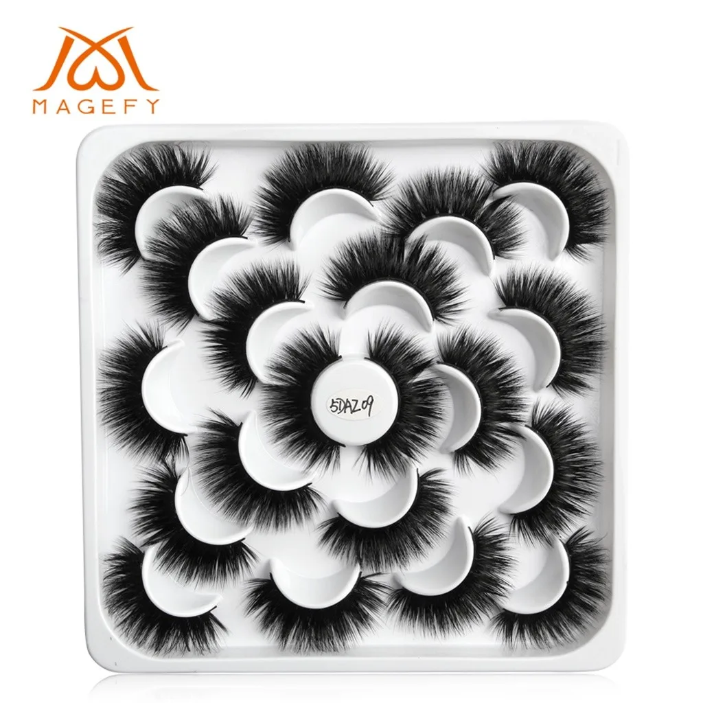 

10 Pairs Of Lotuses With 5D Mink Natural Thick Soft Long False Eyelashes And Natural Extension Dense Eyelashes maquiagem