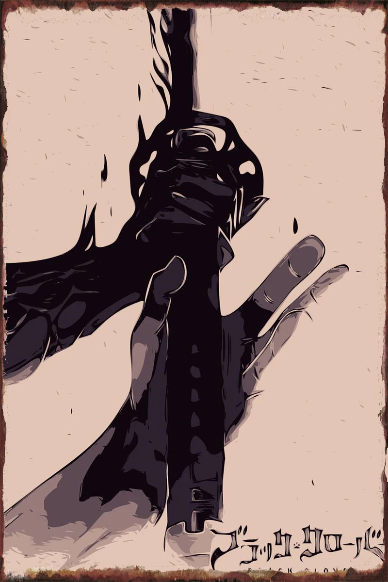 

black clover Tin Plates Wall Decor Room Decoration Retro Vintage Metal Sign Tin Sign For Art Pub Home Club Man Cave Cafe