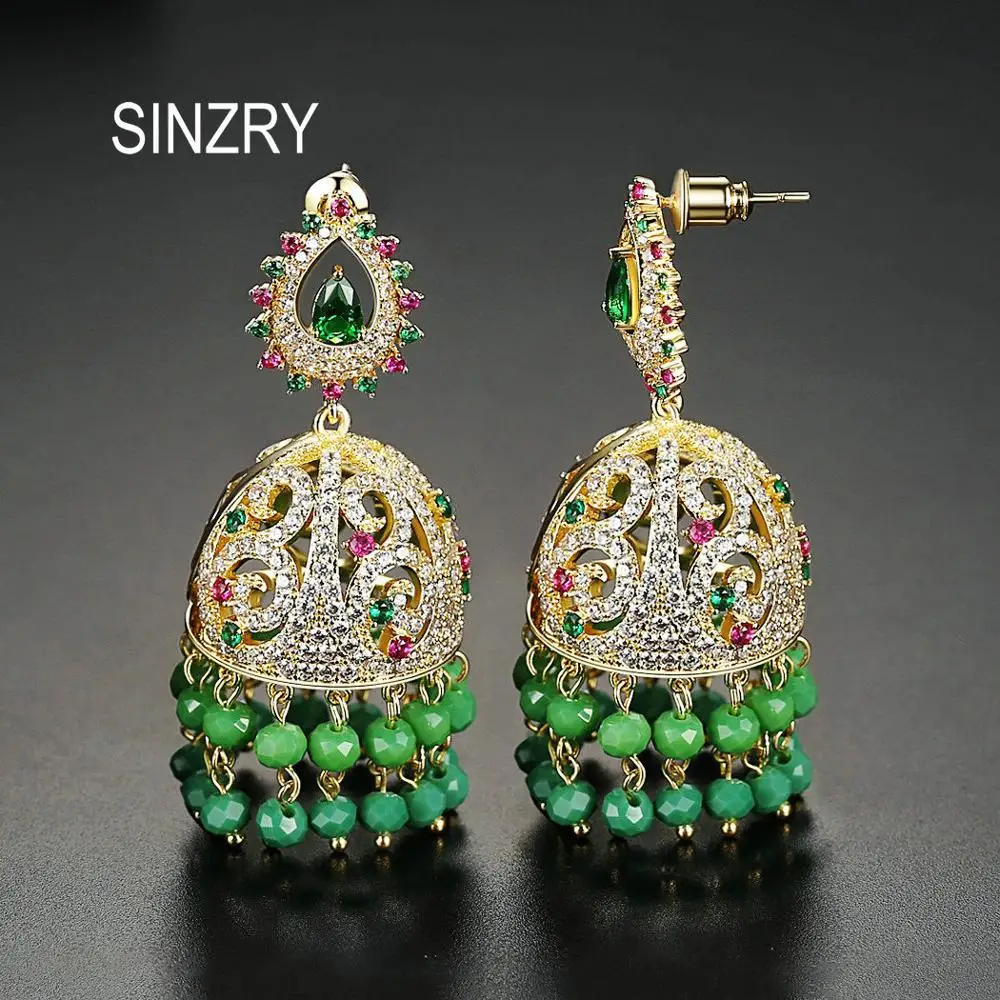 SINZRY Горячая кубический циркон преувеличенный дворец Винтаж кисточкой Свадебные