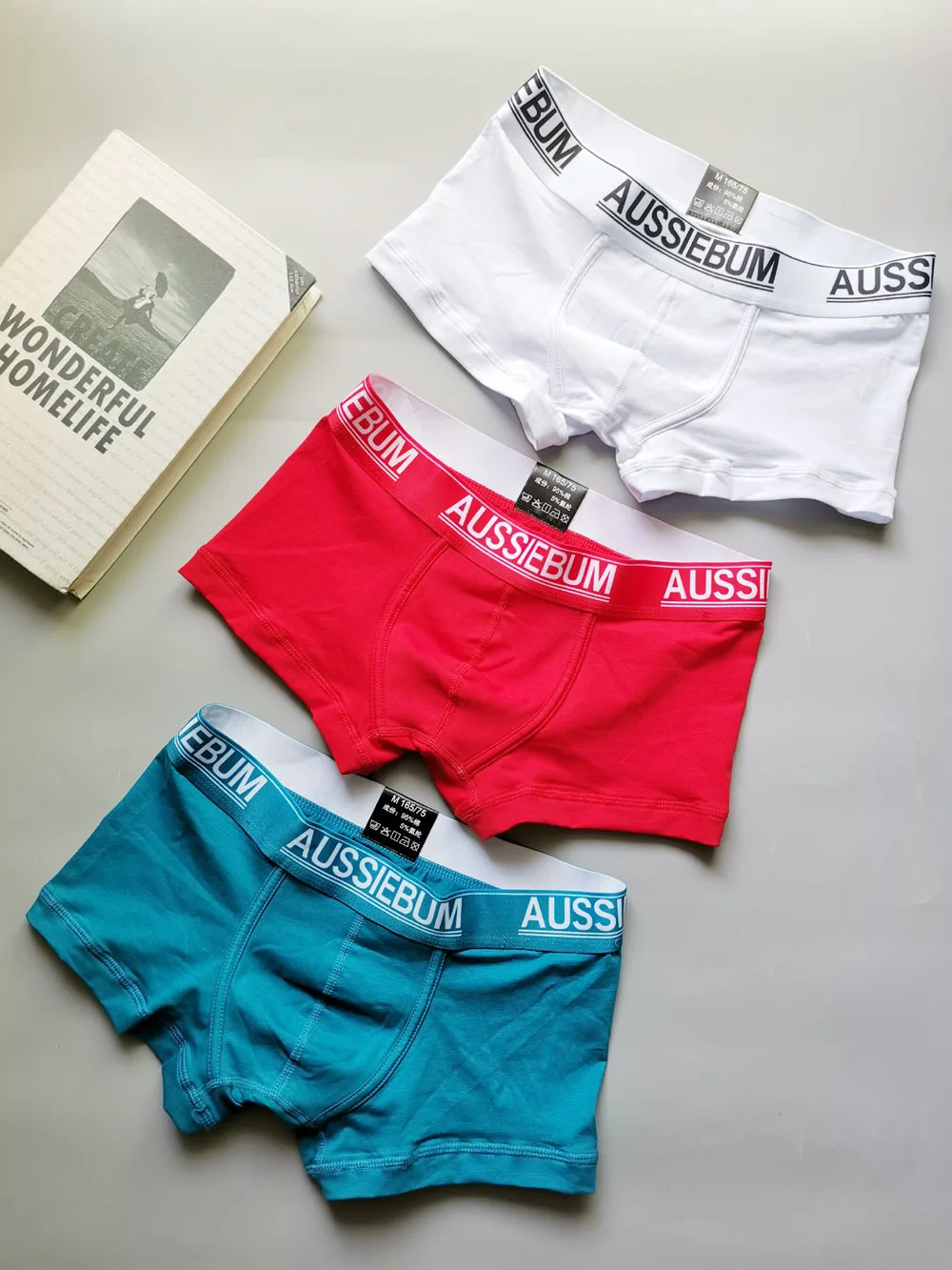 Новые мужские однотонные простые боксеры aussieпреимущества Австралии хлопковые