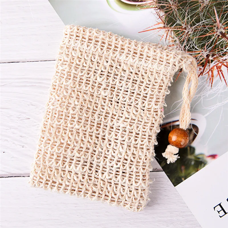 

Natural Exfoliating Soap Bags Handmade Sisal Soap Bags Natural mesh Soap Saver Pouch Holder Bath Soap Holder bathroom New