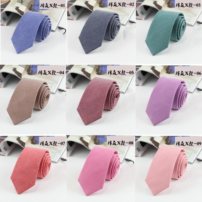 Новый Повседневный галстук из однотонной хлопковой джинсовой ткани и высшего