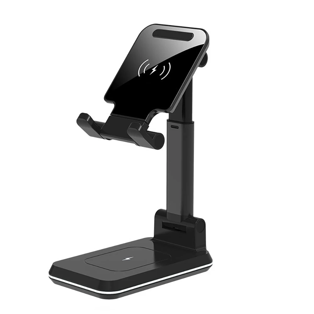 

Новейший Настольный телескопический держатель для телефона 2 в 1 и беспроводное быстрое зарядное USB-устройство Qi для iPhone 13 Xiaomi Huawei Samsung