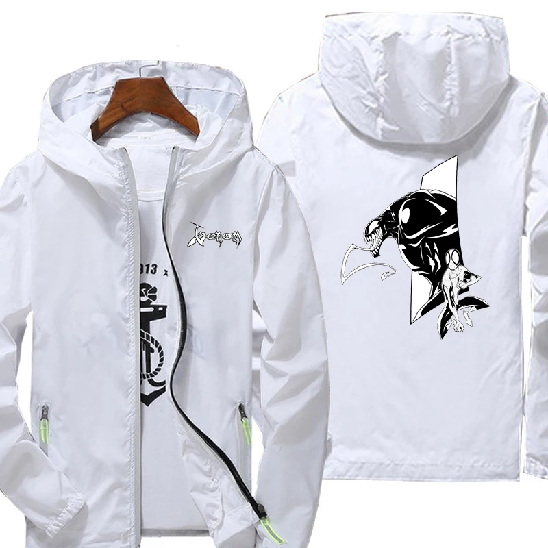 Водонепроницаемая спортивная куртка с капюшоном принтом | Мужская одежда