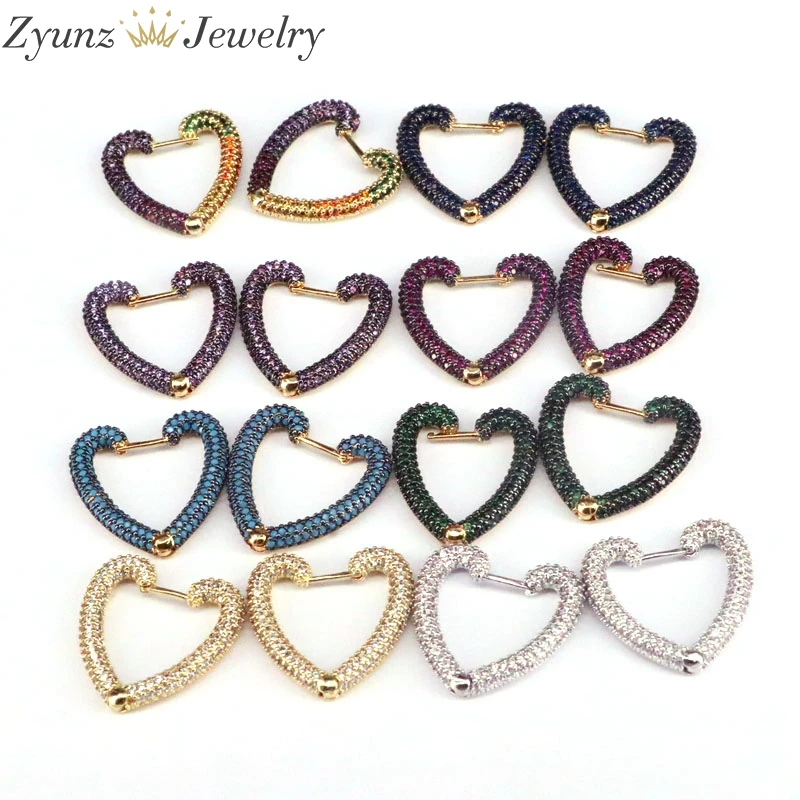 

5 Pairs, New CZ Micro Pave Earring for Women Heart Earrings Gold-Color Huggie Hoop Earrings Vintage Boho 2020 Brincos Gifts