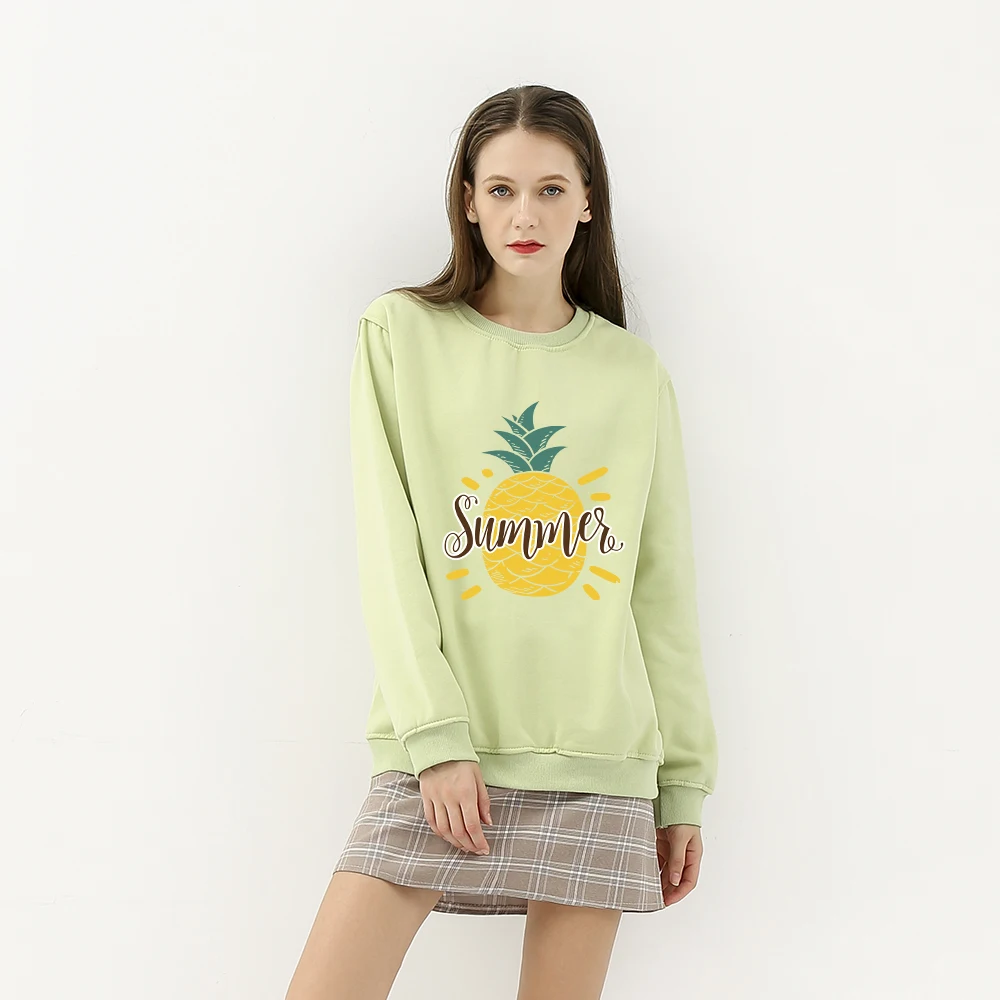 

Sweatshirts Women Harajuku Pineapple Printing Hoodies Loose Autumn Winter Warm Clothes Sweatshirt Long Sleeve Oversized Ulzzang