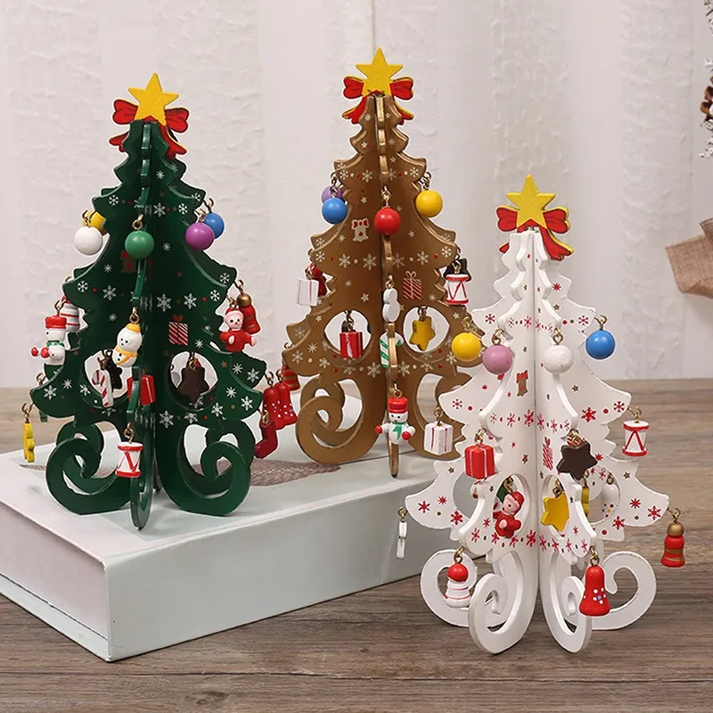 

Wooden Christmas Tree Children Gift Hand-made Diy Three Dimensional Christmas Tree Scene Layout Christmas Decorations Ornaments