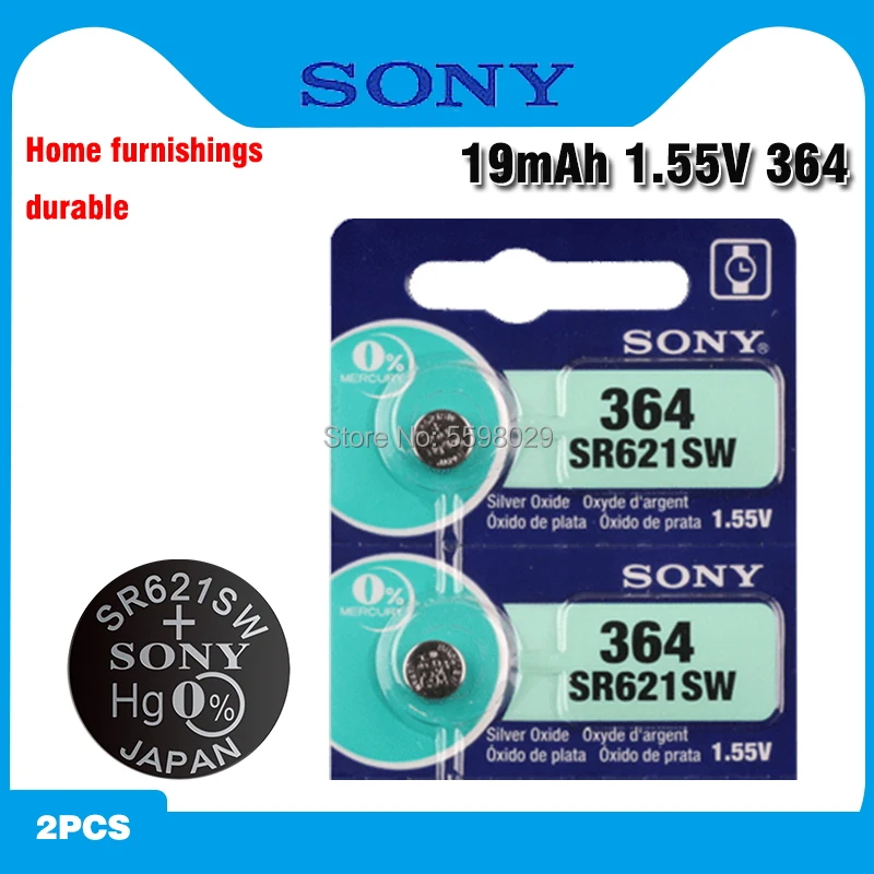 

2pc Sony 621 Watch Battery AG1 LR621 sr621sw 364A 1.5V LR60 Silver Oxide Button Cell Battery For Watch Electronic Calculator