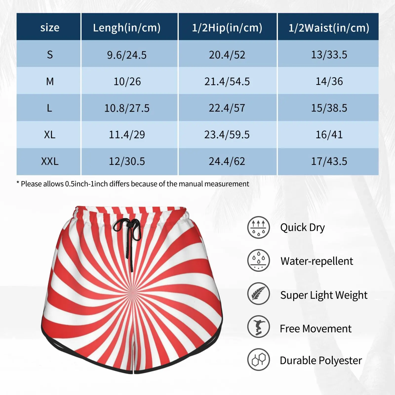 

Red And White Swim Shorts Quick Dry Women Beach Short Pattern Football Soccer Red Blue Coolclothmask