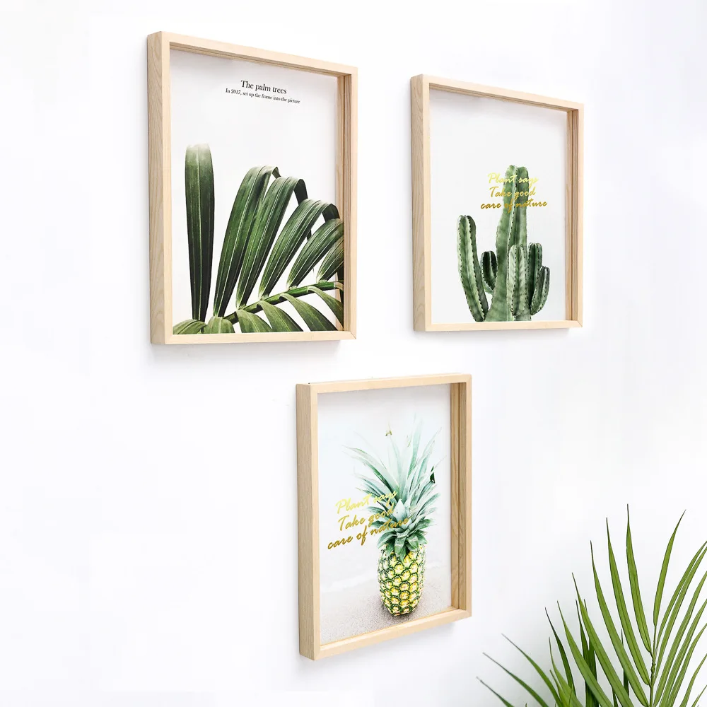 

Nordic Poster And Print Decor Green Plants Painting White Modern Cactus Pineapple Wall Art Pictures For Home Living Room Bedroom