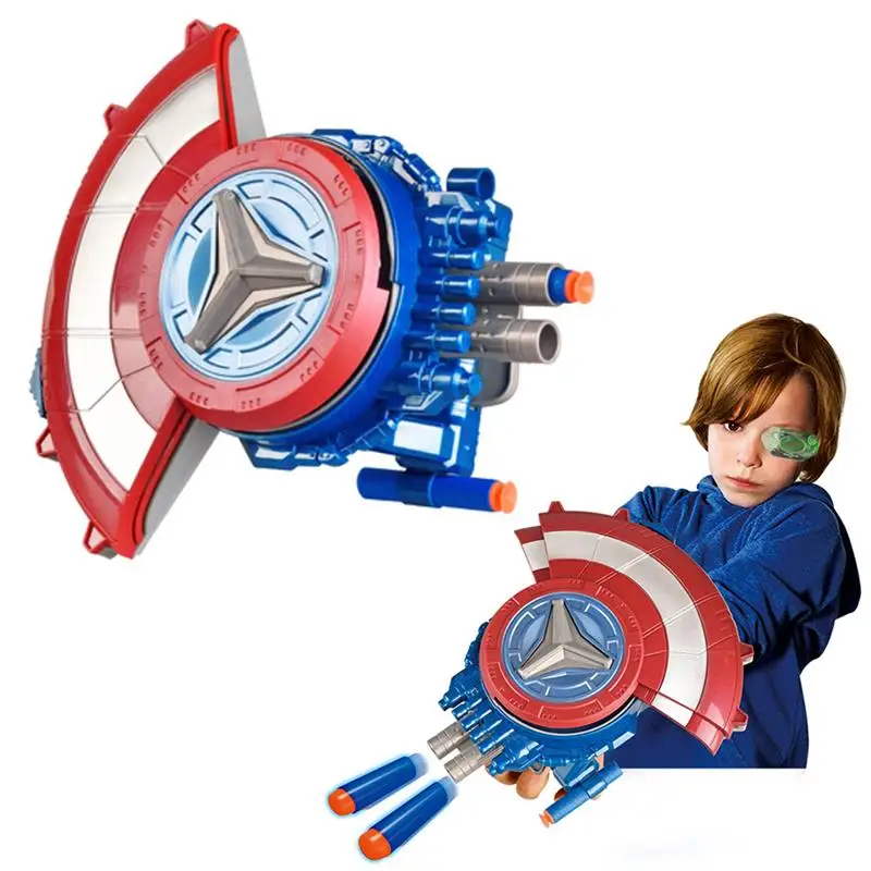 

Cosplay Super Hero Captain USA Shield Soft Nerf Bullet Launcher Toy CA Shield Deformation Hidden Gun Child Costume Party