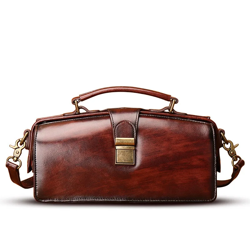 Новинка 2021 женская кожаная сумка ручной работы винтажная Портативная через