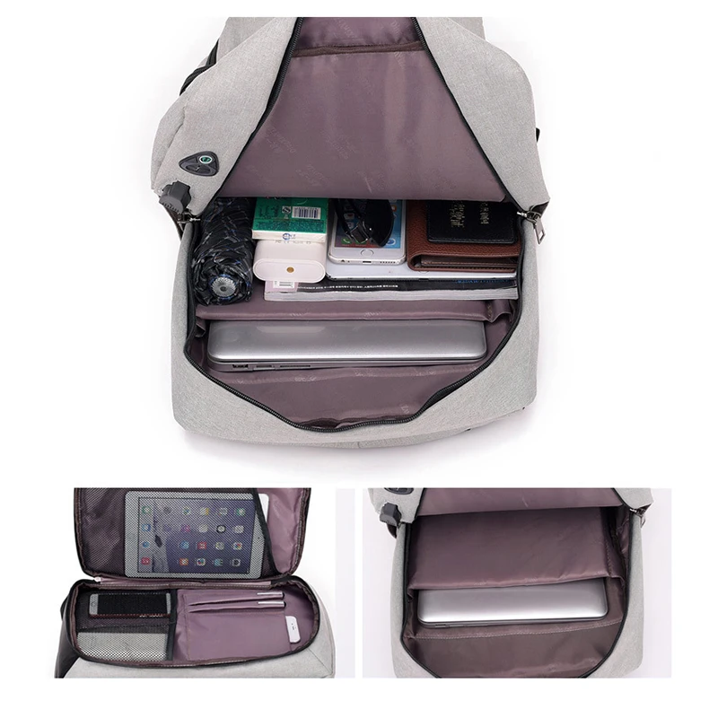 Противоугонный Мужской Дорожный рюкзак для ноутбука 15 6 дюймовый с USB зарядкой