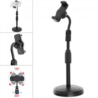 extendable live broadcast cell phone holder with 360%c2%b0 rotation microphone clip and lifting mount stand for studio video